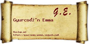 Gyurcsán Emma névjegykártya